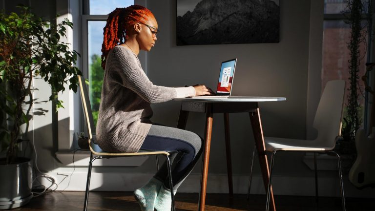 Working at a computer